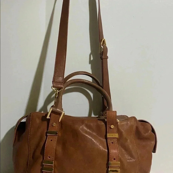 Rachel Zoe brown distressed leather satchel handbag - Picture 10 of 16